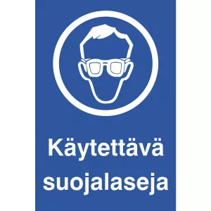Skylt Käytettävä Suojalaseja 200X300