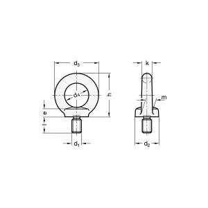Lyftögla Bult M12 Din580 2St 0,34Ton