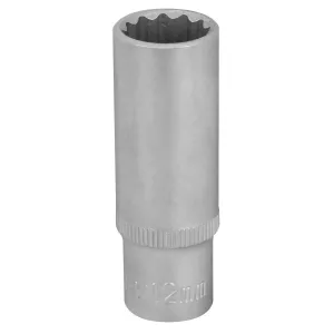 Hylsa 1/4" 12-Kant M12 Lång (50Mm)