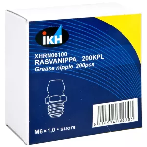 Smörjnippel Rak 6Mmx1,0Mm 200St