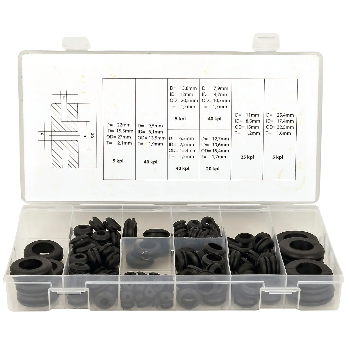 Gummigenomföringar 180 St