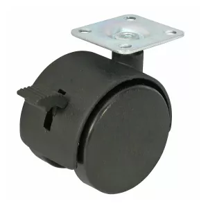Möbelhjul 50Mm 4St Plast/Fläns/Broms