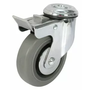 Länkhjul Broms/Svängbar 100Mm Grå