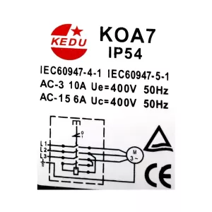 Brytare On/Off Koa7 10A-6A 400V