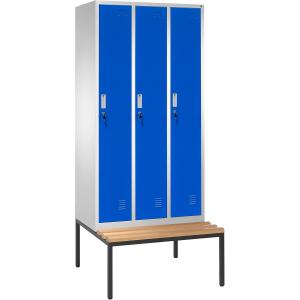 Klädskap Med Bänk 3-Dörrar 2190X900X500/745Mm