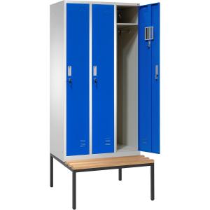 Klädskap Med Bänk 3-Dörrar 2190X900X500/745Mm