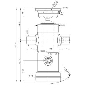 Tippcylinder 6Tn 583-1283Mm Toppmontering