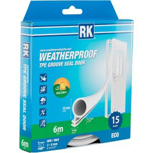 Spårtätning Dörr 10Mm X 6M Vita