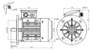 Elmotor 400V/230V 1,1Kw 2900Rpm B5