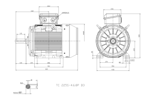 Elmotor 400V 37Kw 60X140Mm B3 1500rpm