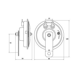 Horn 24V 88Mm