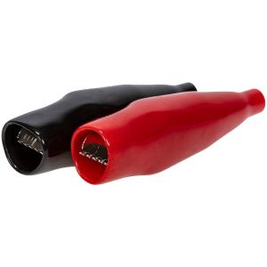 Krokodilklämmor Mini Svart+Röd