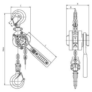 Spaklyftblock 500Kg 3.0M Alum/Prof