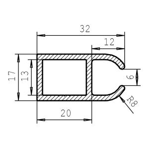 C-Profilskena 32X17X2X3000Mm Aluminium