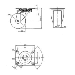 Svängbar Hjul 80Mm Svart