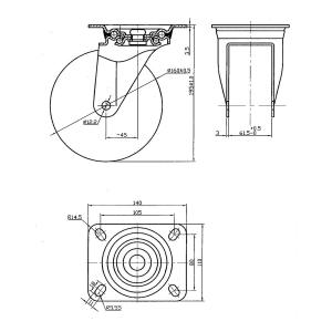 Svängbar Hjul 160Mm Svart