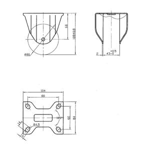 Länkhjul 80Mm Svart