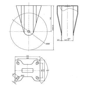 Länkhjul 200Mm Svart