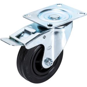 Svängbar Hjul Med Broms 125Mm Svart