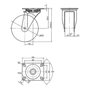 Svängbar Hjul 125Mm Vit