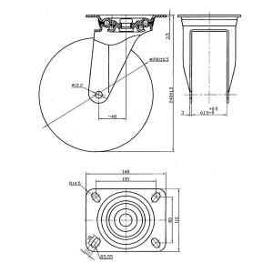 Svängbar Hjul 200Mm Vit