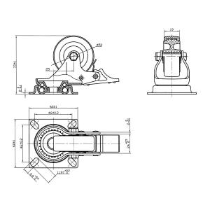 Svängbar Hjul Med Broms 50Mm Termoplastisk Gummi