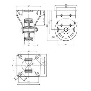 Länkhjul 60Mm Termoplastisk Gummi