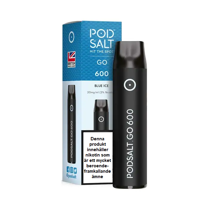 Pod Salt GO 600| Blue Ice |Engångs Vape