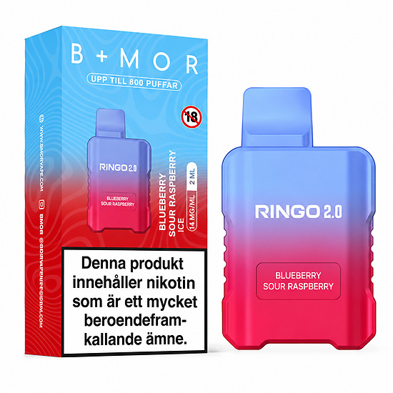 BMOR RINGO 2.0 – Blueberry Sour Raspberry | ENGÅNGSVAPE