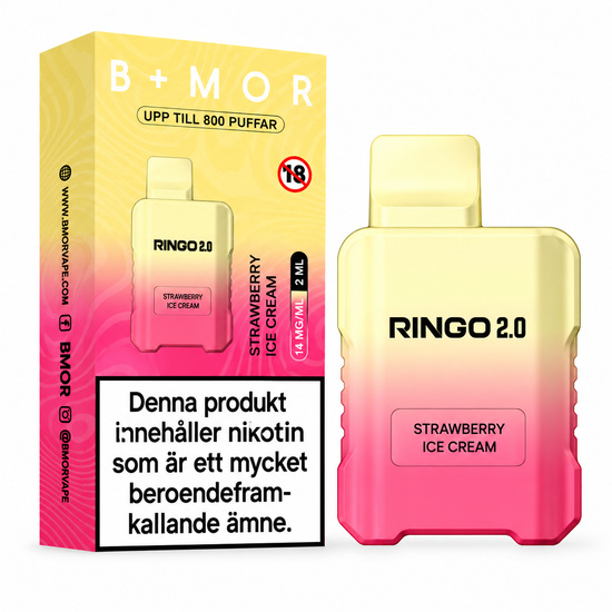 BMOR RINGO 2.0 – Strawberry Ice Cream | ENGÅNGSVAPE