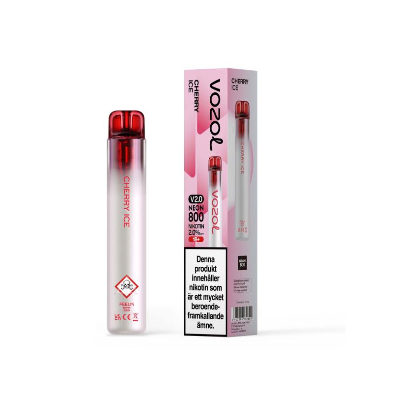 Vozol Neon 800 2.0 – Cherry Ice | ENGÅNGS VAPE