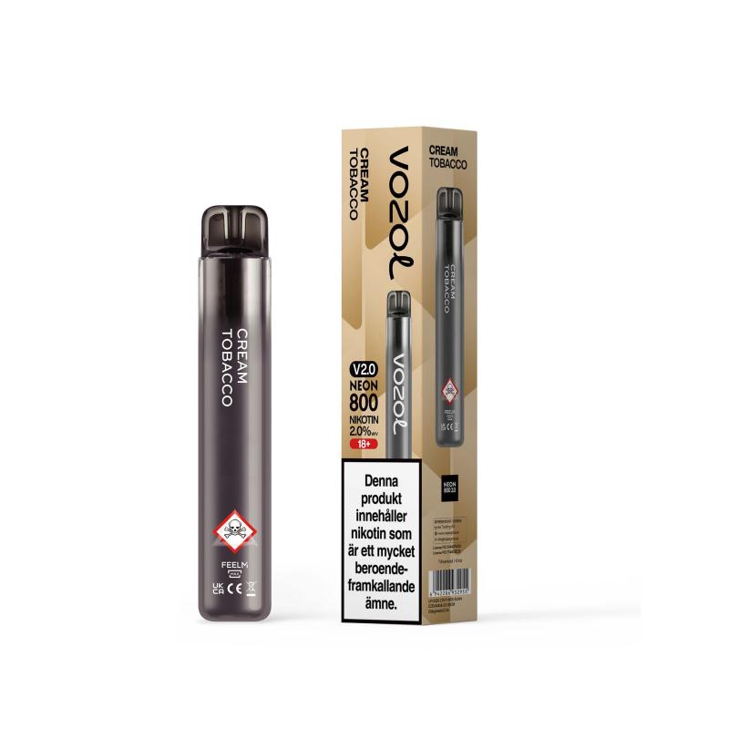 Vozol Neon 800 2.0 – Cream Tobacco | ENGÅNGS VAPE