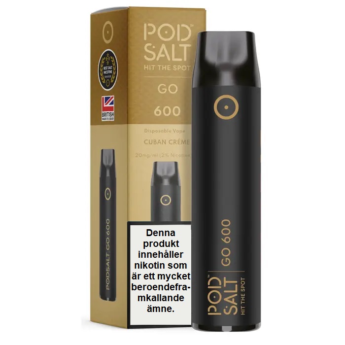 Pod Salt Origin GO 600 | Cuban Creme | Engångs Vape