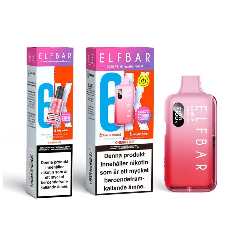 Elfbar EB6000 | Cherry Ice| Påfyllningsbar