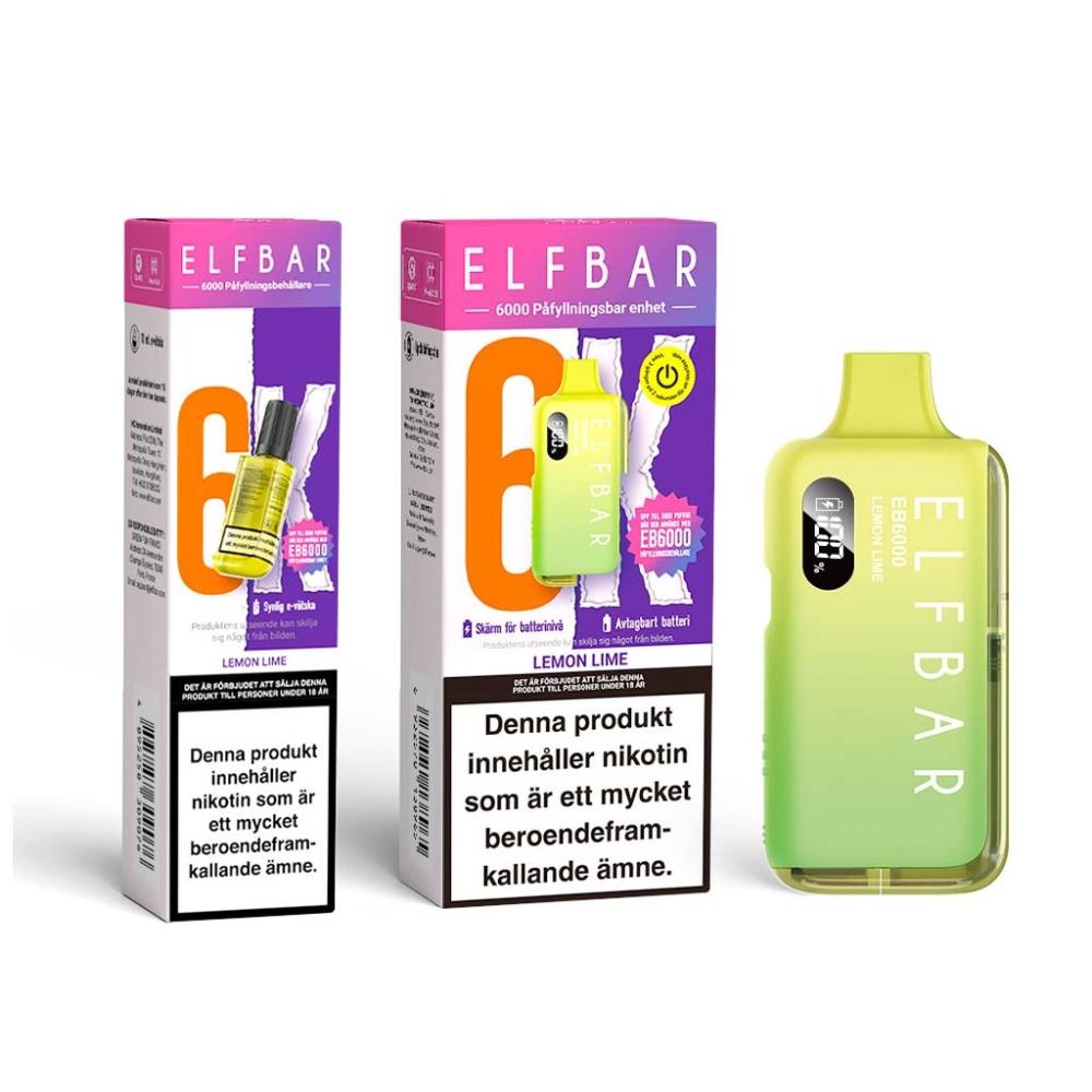 Elfbar EB6000 | Lemon Lime| Påfyllningsbar
