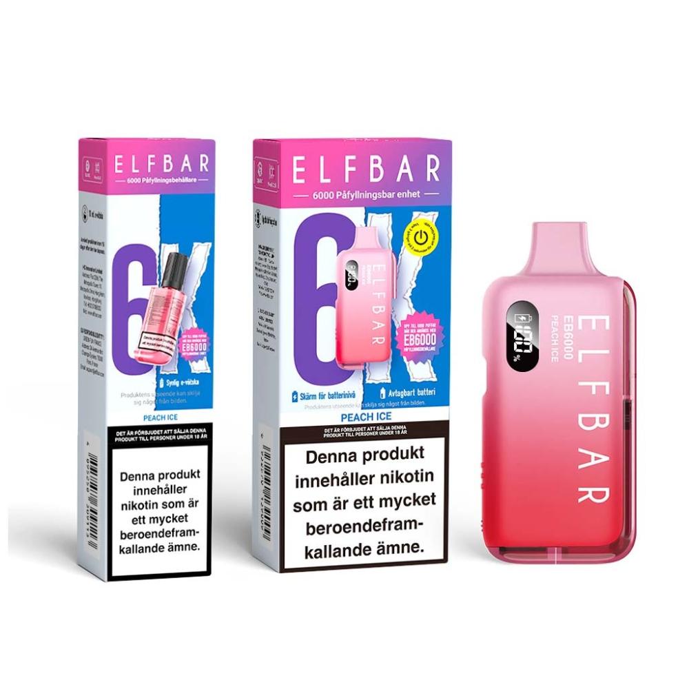 Elfbar EB6000 | Peach Ice| Påfyllningsbar