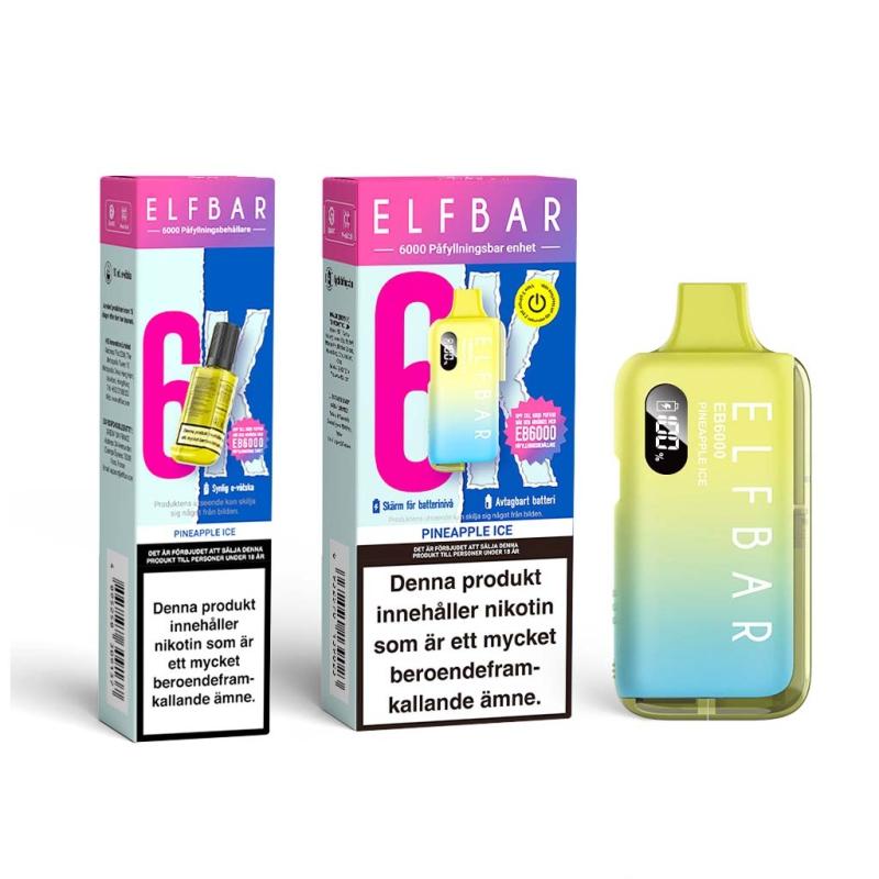 Elfbar EB6000 | Pineapple Ice| Påfyllningsbar