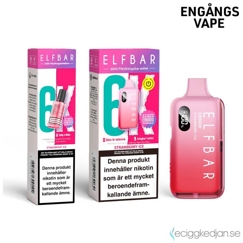 Elfbar EB6000 | Strawberry Ice| Påfyllningsbar