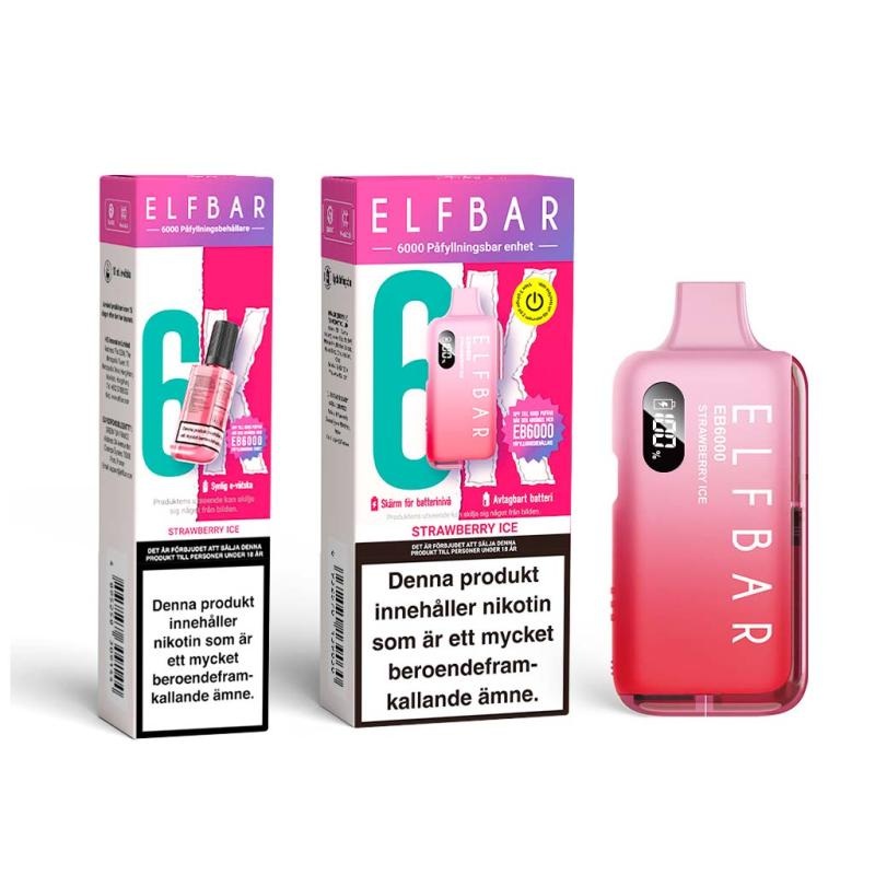 Elfbar EB6000 | Strawberry Ice| Påfyllningsbar
