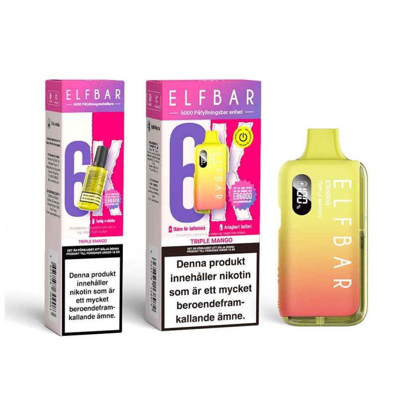 Elfbar EB6000 | Triple Mango| Påfyllningsbar