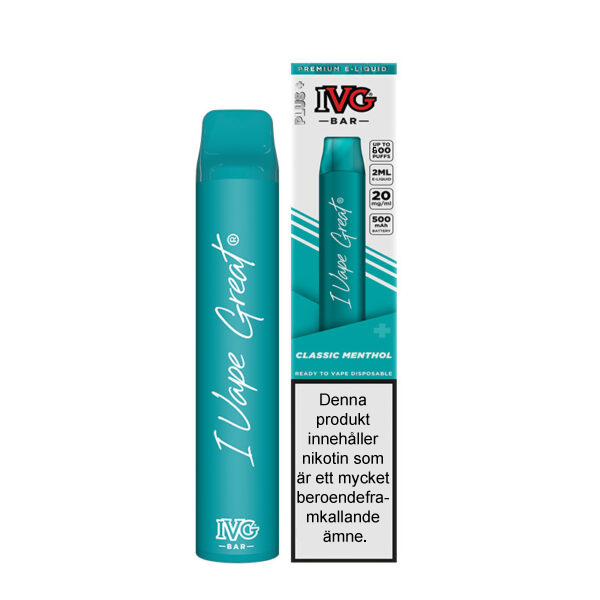 IVG Bar Plus | Classic Menthol | Engångs Vape