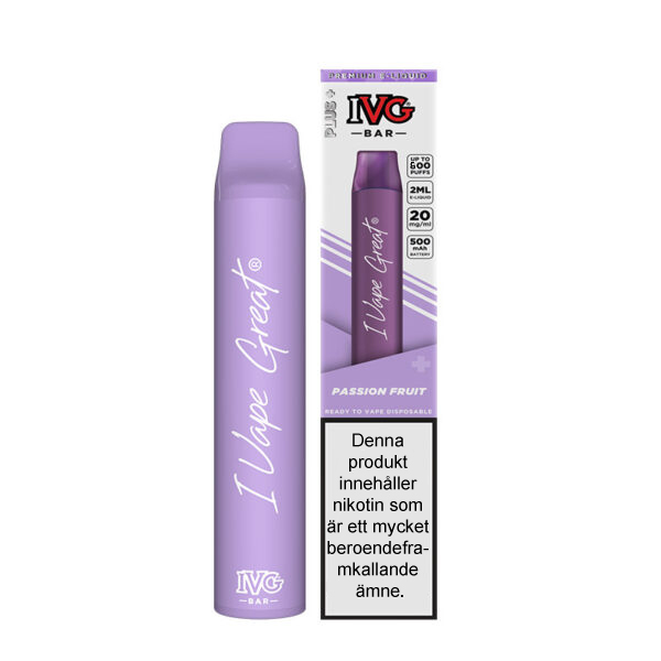 IVG Bar Plus | Passion Fruit | Engångs Vape