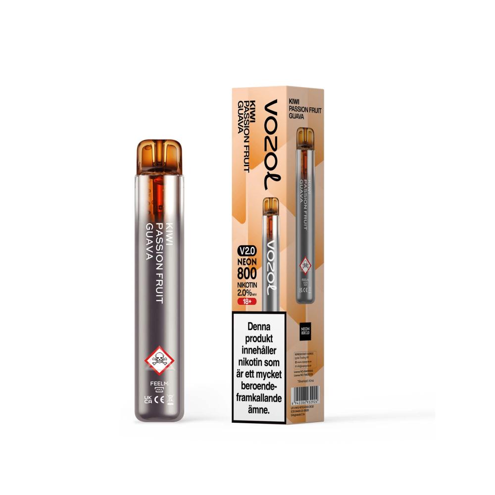 Vozol Neon 800 2.0 – Kiwi Passion Fruit Guava | ENGÅNGS VAPE