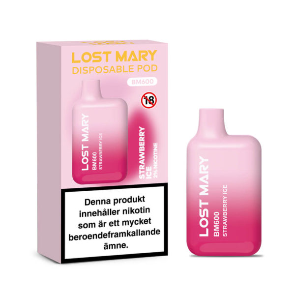 Lost Mary BM600  ​| Strawberry Ice| ENGÅNGS VAPE