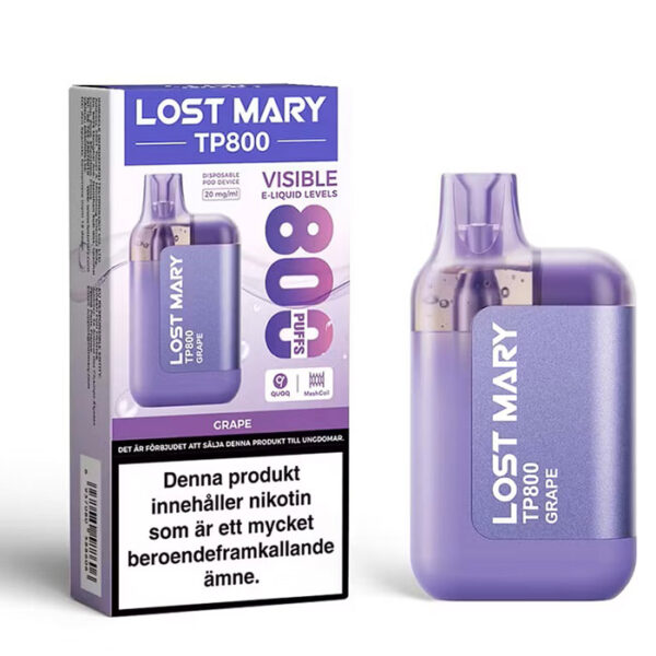 Lost Mary TP800 |Grape| ENGÅNGS VAPE