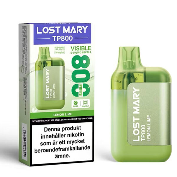 Lost Mary TP800 |Lemon Lime| ENGÅNGS VAPE