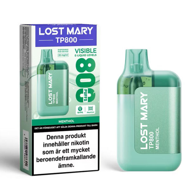 Lost Mary TP800 |Menthol| ENGÅNGS VAPE