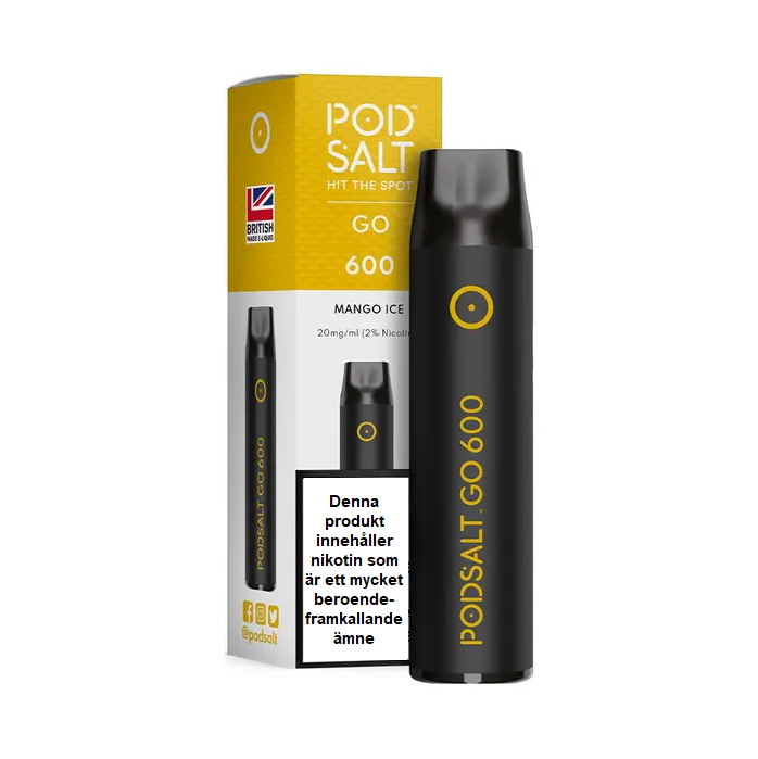 Pod Salt GO 600| Mango Ice |Engångs Vape