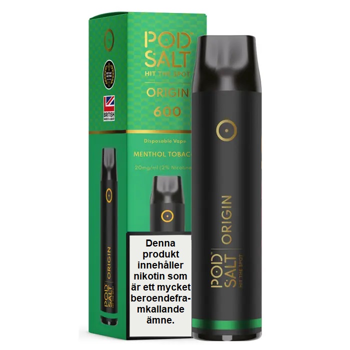 Pod Salt Origin GO 600 | Menthol Tobacco