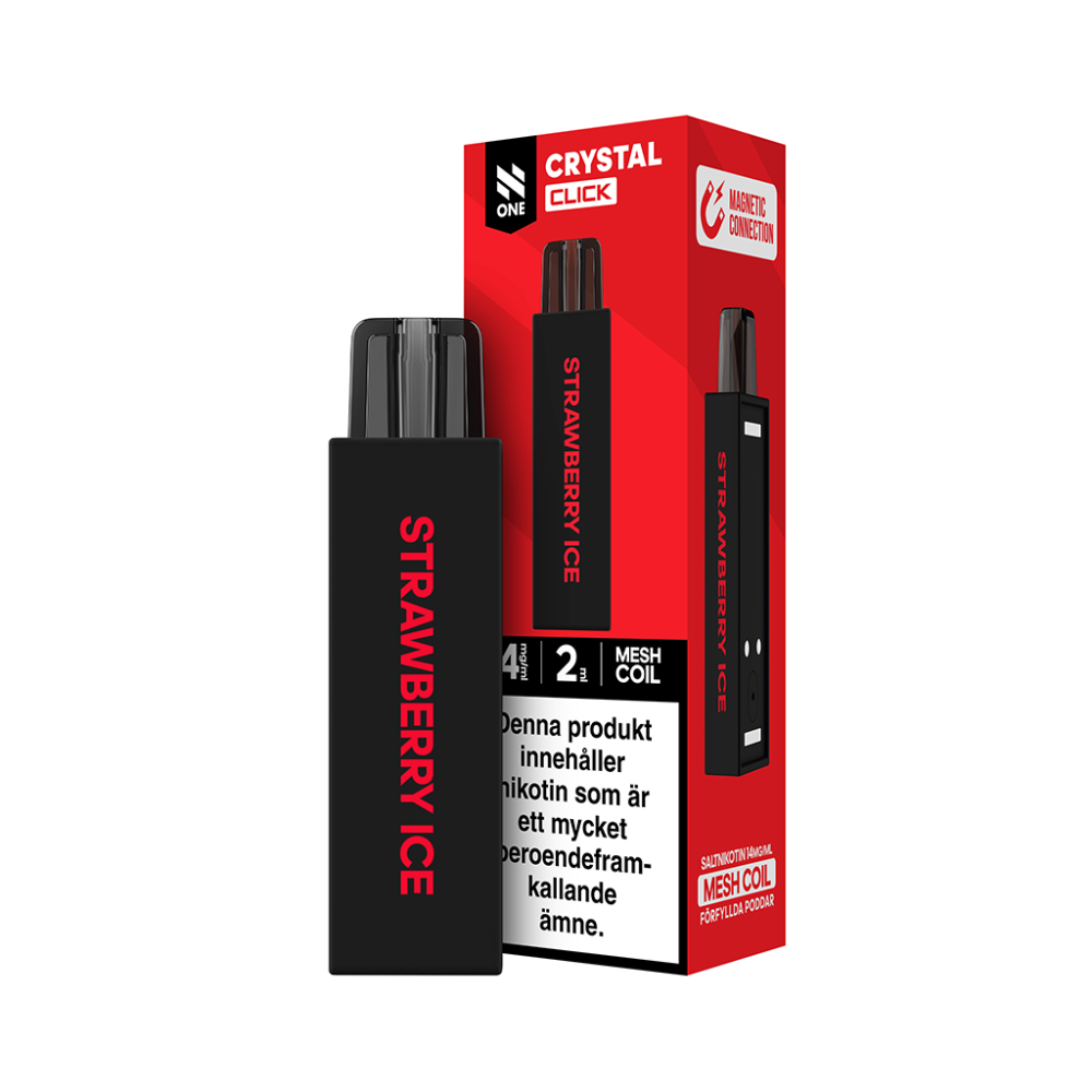 N-ONE Crystal Click Pod| Strawberry Ice| Förfylld pod